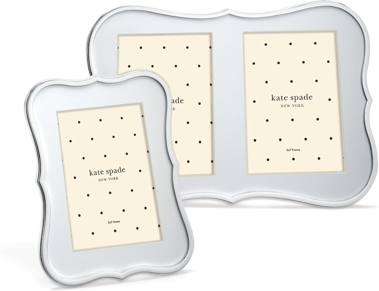 Kate Spade New York Crown Point Double 5" X 7" Frame, 2.60 LB, Silver
