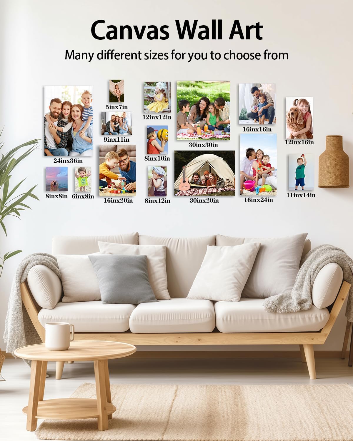 AbcCustomize Canvas Prints with Your Photos,Custom Canvas Wall Art for Bedroom, Living Room, Farmhouse Decor,Personalized Gifts Canvas Prints for Family,Friend,Lover,Pet