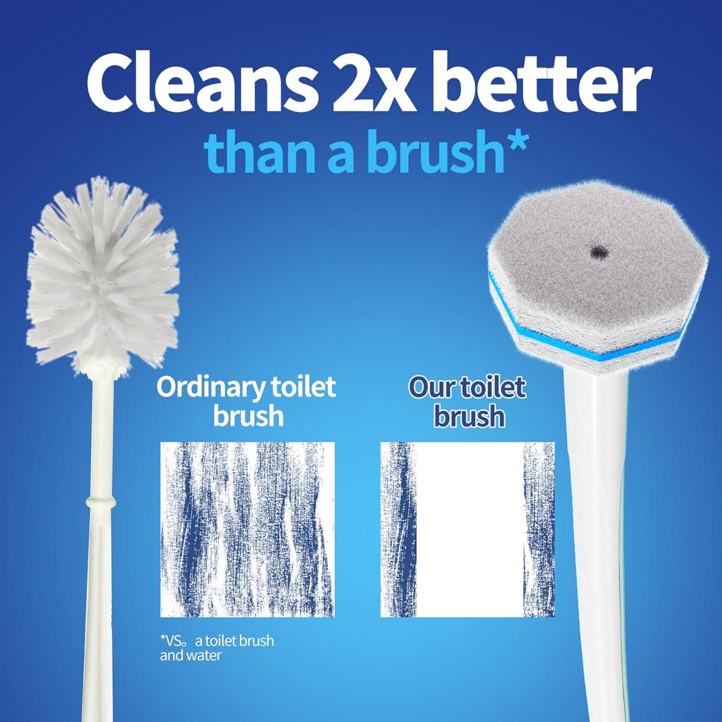 60pc Refills Disposable Toilet mats Brush Cleaning System, Toilet Cleaning Brush, 60 Replacement Brush Heads, No Handle or Base,Toliet Wand Refills,Toilet Bowl Clean Refill Pads,Toilet Scrubber Refill