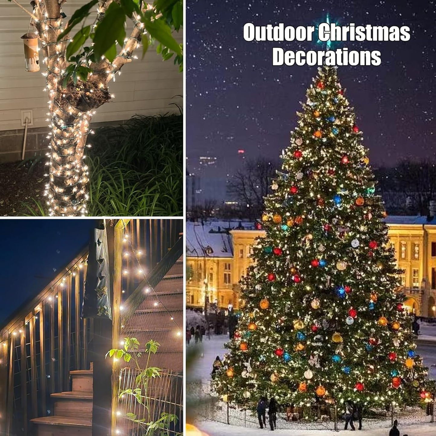 HISHINY Christmas Lights 100 Count Clear Christmas Tree String Lights with Green Wire for Outdoor Indoor Christmas Decorations Wedding Decorations Valentines Day Decor,UL Certified (32feet)