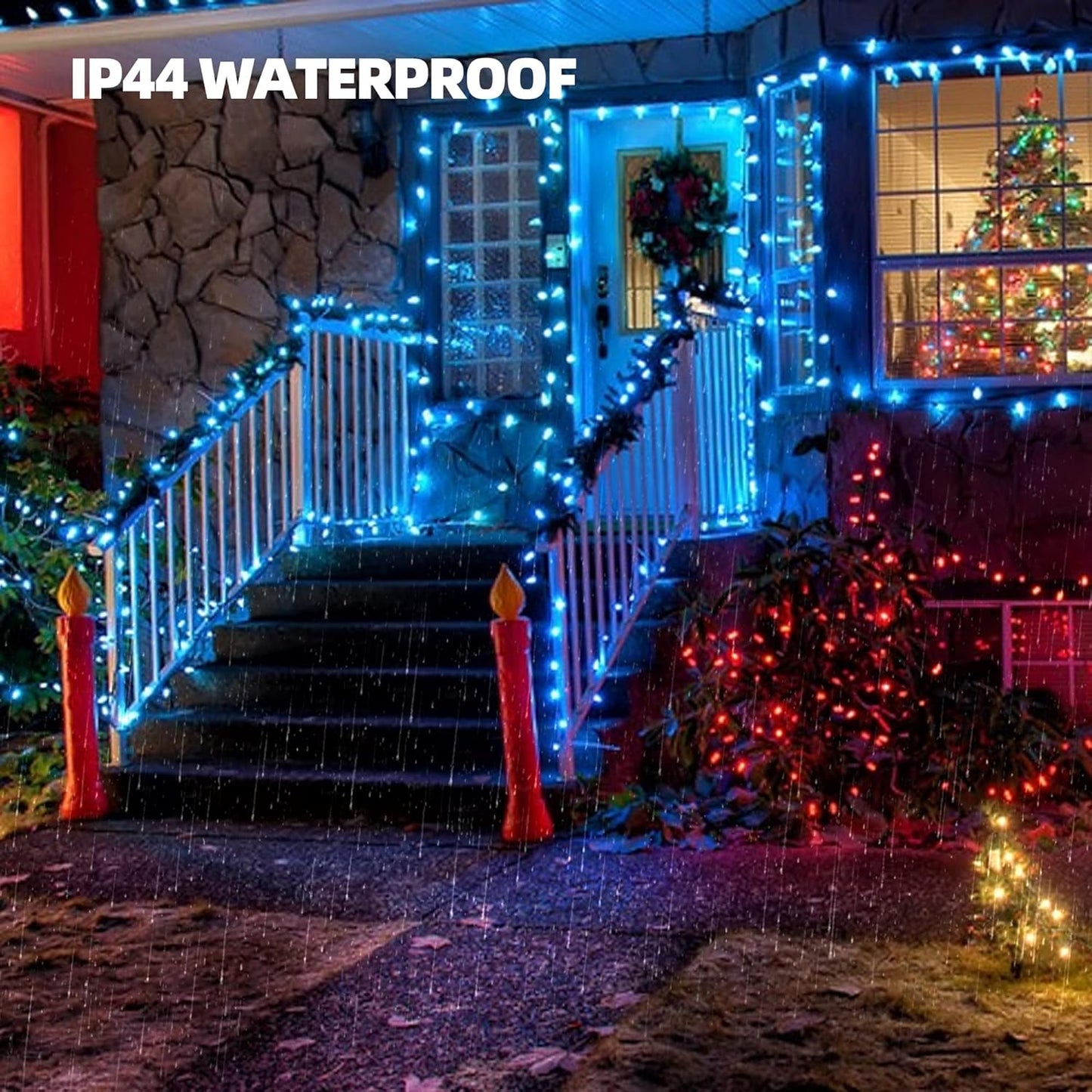 TW SHINE Red Christmas Lights, 2 Pack Total 40 FT 200 Count Incandescent Christmas Mini Tree String Lights, Waterproof Christmas Decorations for Outdoor Indoor Xmas Patio Home Party Garden Yard Decor