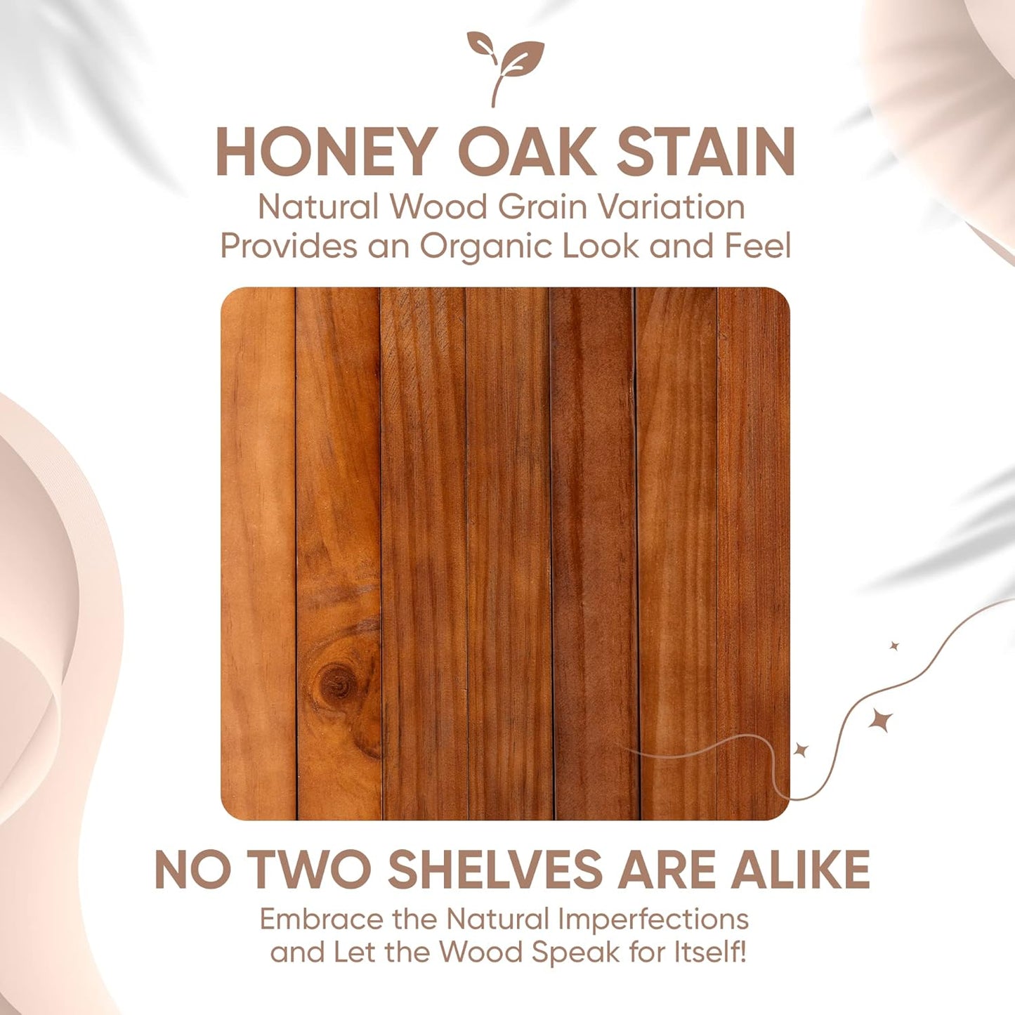 Homeforia 24inch Oak Floating Shelf for Wall, High End Solid Real Wood 24 inches Long Floating Shelves for Bathroom, Honey Oak Wooden Floating Shelves, Heavy Duty Bracket, 24 X 6.5 X 1.75 in, Set of 3