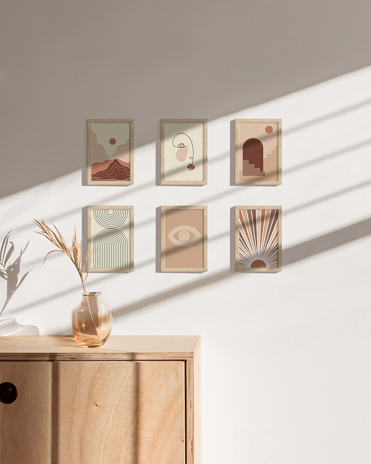 HAUS AND HUES Solid Oak Picture Frame Set - Beige Gallery Wall Frames, Tabletop Frames, Bulk Pack