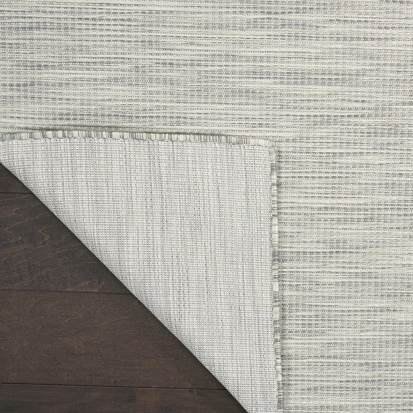 Nourison Positano Indoor/Outdoor Light Grey 2'2" x 8' Area Rug, Easy Cleaning, Non Shedding, Bed Room, Living Room, Dining Room, Backyard, Deck, Patio (2x8)