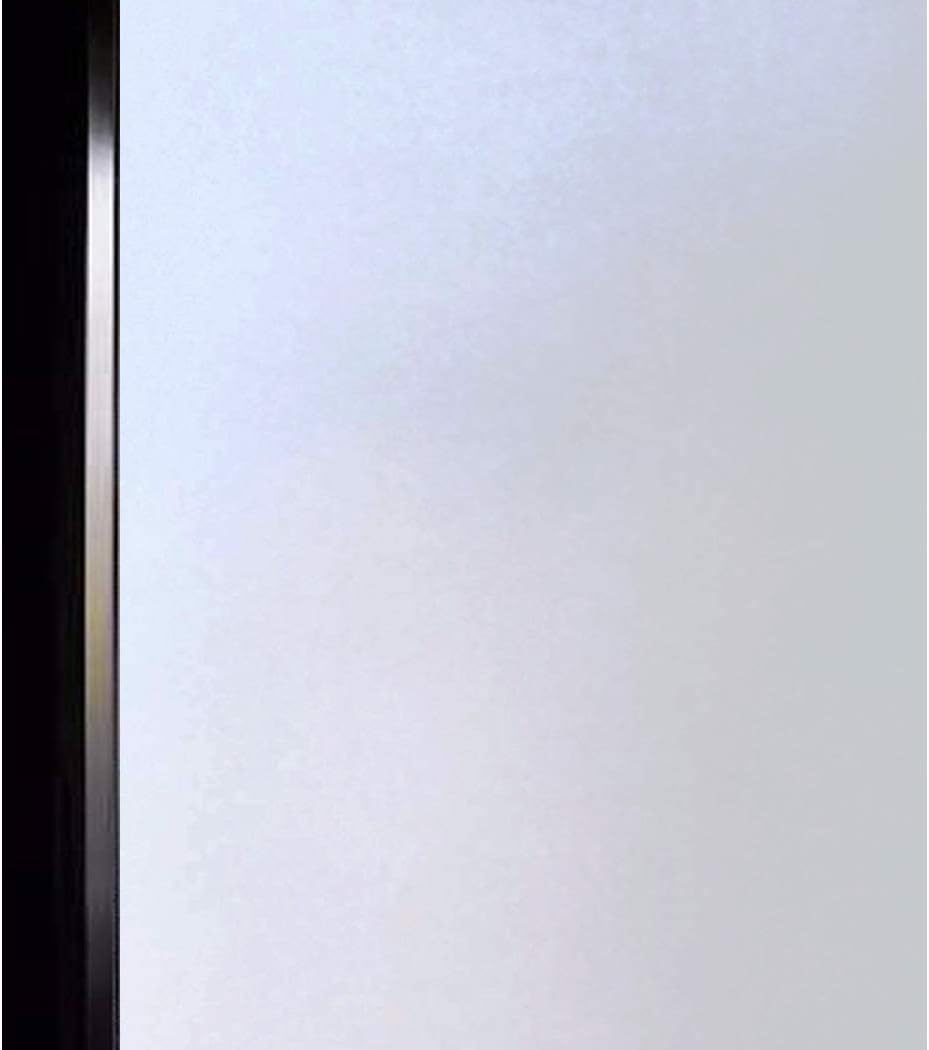DUOFIRE Privacy Window Film Frosted Glass Film Matte White Static Cling Glass Film No Glue Anti-UV Window Sticker Non Adhesive for Privacy Office Meeting Room Bathroom Living Room DS001W 47.2x118in