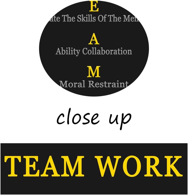 Team Work Enterprise Poster Inspirational Quotes Canvas Poster Printed Artwork Motivational Wall Decor for Company Office Group Bedroom Living Room Framed Ready to Hang[18" W X 24" H]