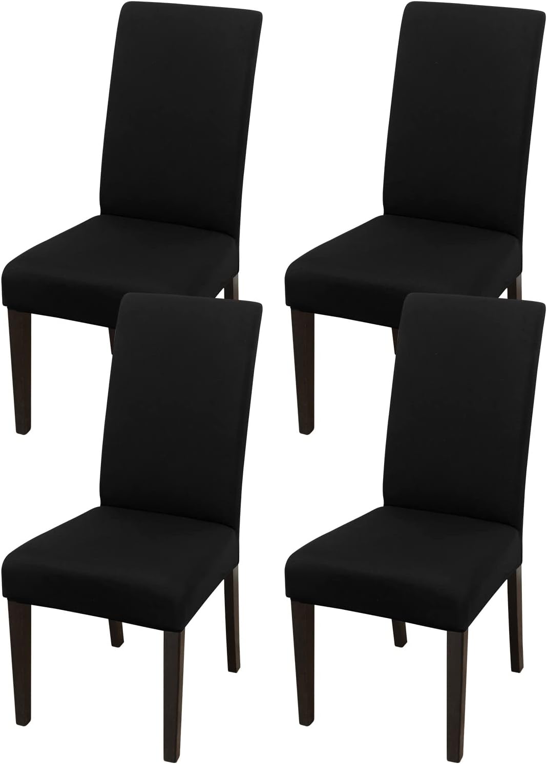 JQinHome 4 Pcs Dining Chair Slipcover, High Stretch Removable Washable Chair Seat Protector Cover for Home Party Hotel Wedding Ceremony