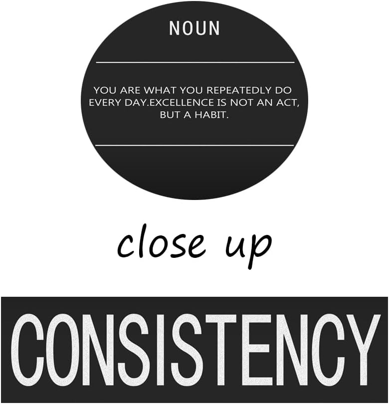 Office Decor Motivational Wall Art Inspirational Posters Prints on Canvas Consistency Noun Inspiring Quotes Pictures Prints Artwork Home Decor for Living Room Wooden Framed[30″W X 40″H]
