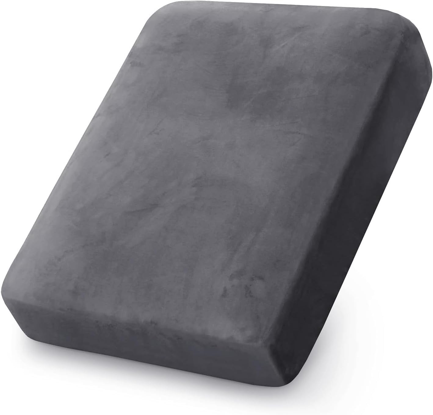 PrinceDeco Velvet Stretch Couch Cushion Cover, Sofa Slip Covers for Cushion Couch Chair Loveseat Sofa Furniture Protector Cushion Sofa Cover Each Width Up to 29.5", Grey