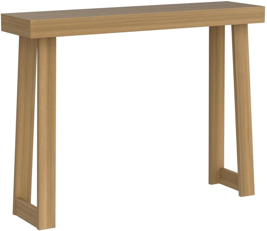 Plank+Beam Solid Wood Console Table, 46.25 Inch, Sofa Table, Narrow Entryway Table for Hallway, Behind The Couch, Living Room, Foyer, Easy Assembly, Pecan