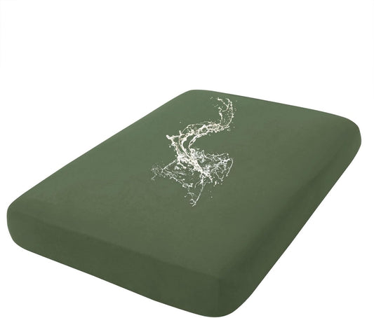 hyha Waterproof Couch Cushion Covers, Stretch Sofa Couch Seat Slipcover for Dog Washable, Non-Slip Waterproof Outdoor Cushion Covers for Patio Furniture Replacement (1 Piece for Medium, Bronze Green)
