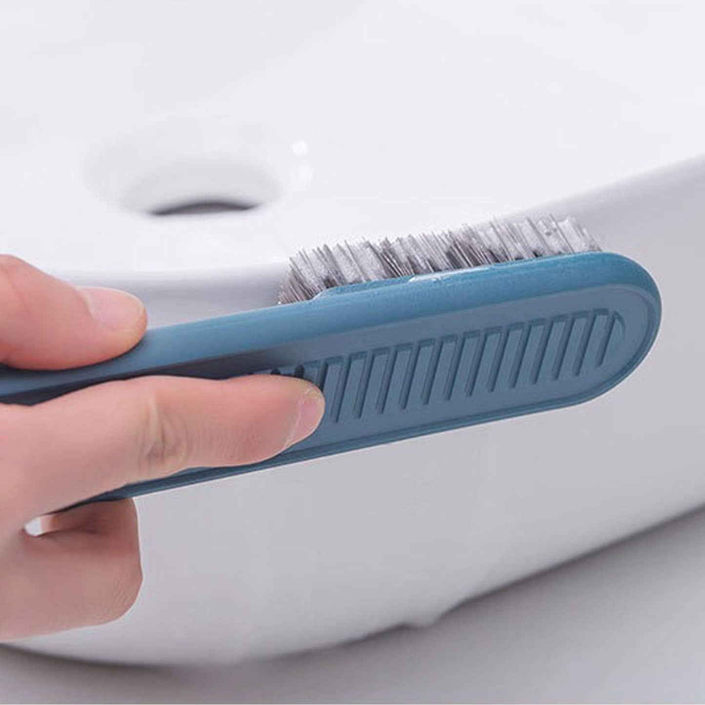 Cleaning Brush Soft Bristle Brush Laundry Scrub Brush Clothes Underwear Shoes Scrubbing Brush, Easy to Grip Household Cleaning Brushes Tool for Countertops Bathtubs (White)