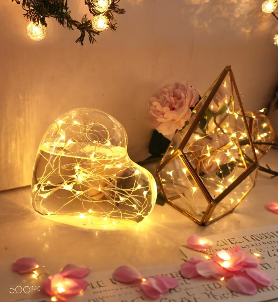 OakHaomie 6 Pack 10ft(3m) LED Starry String Lights 30 Micro LEDs on Silvery Copper Wire,2pcs CR2032 Batteries Required and Included, for DIY Wedding Centerpiece Table Decorations (Warm White)