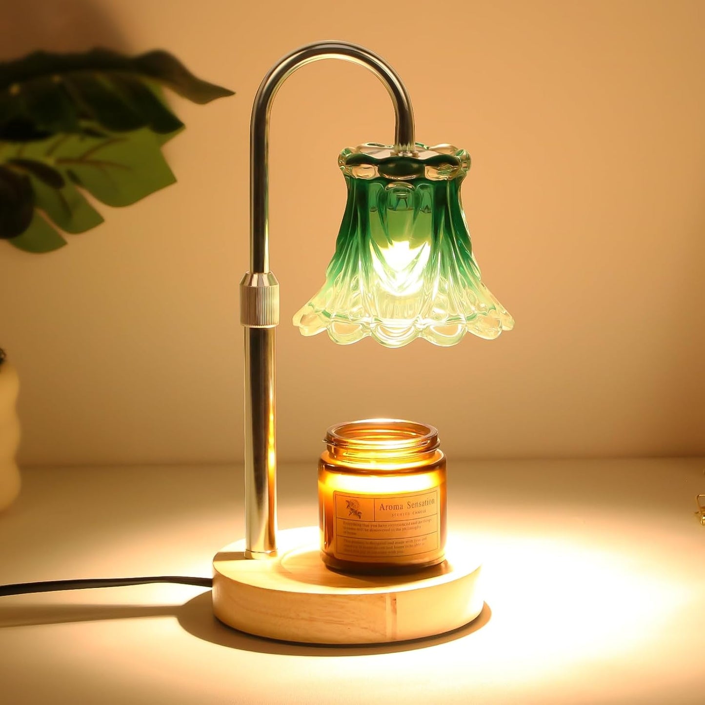 GEEZO Fragrance Candle Warmer Lamp，Electric Candle Warmer with Timer & Dimmer，Mom Christmas Birthday Gifts for Women, House Warming Gifts New Home Bedroom Decor