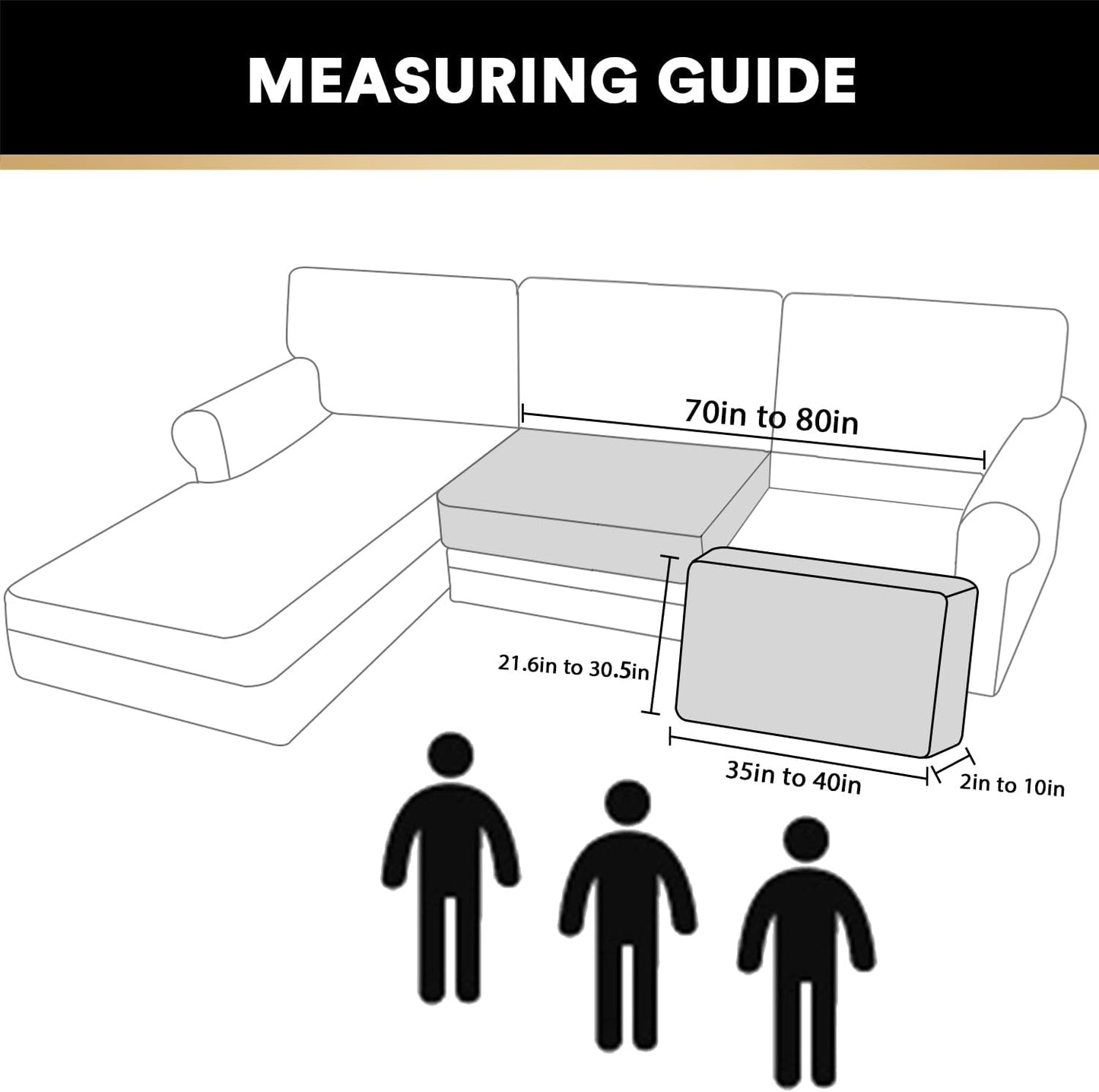 PrinceDeco Velvet Couch Cushion Cover Soft Stretch Cushion Slipcover for Chair Loveseat Sofa Cushion Furniture Protector Seat Cushion Sofa Cover (2 Piece Large Sofa Cushion Covers, Grey)