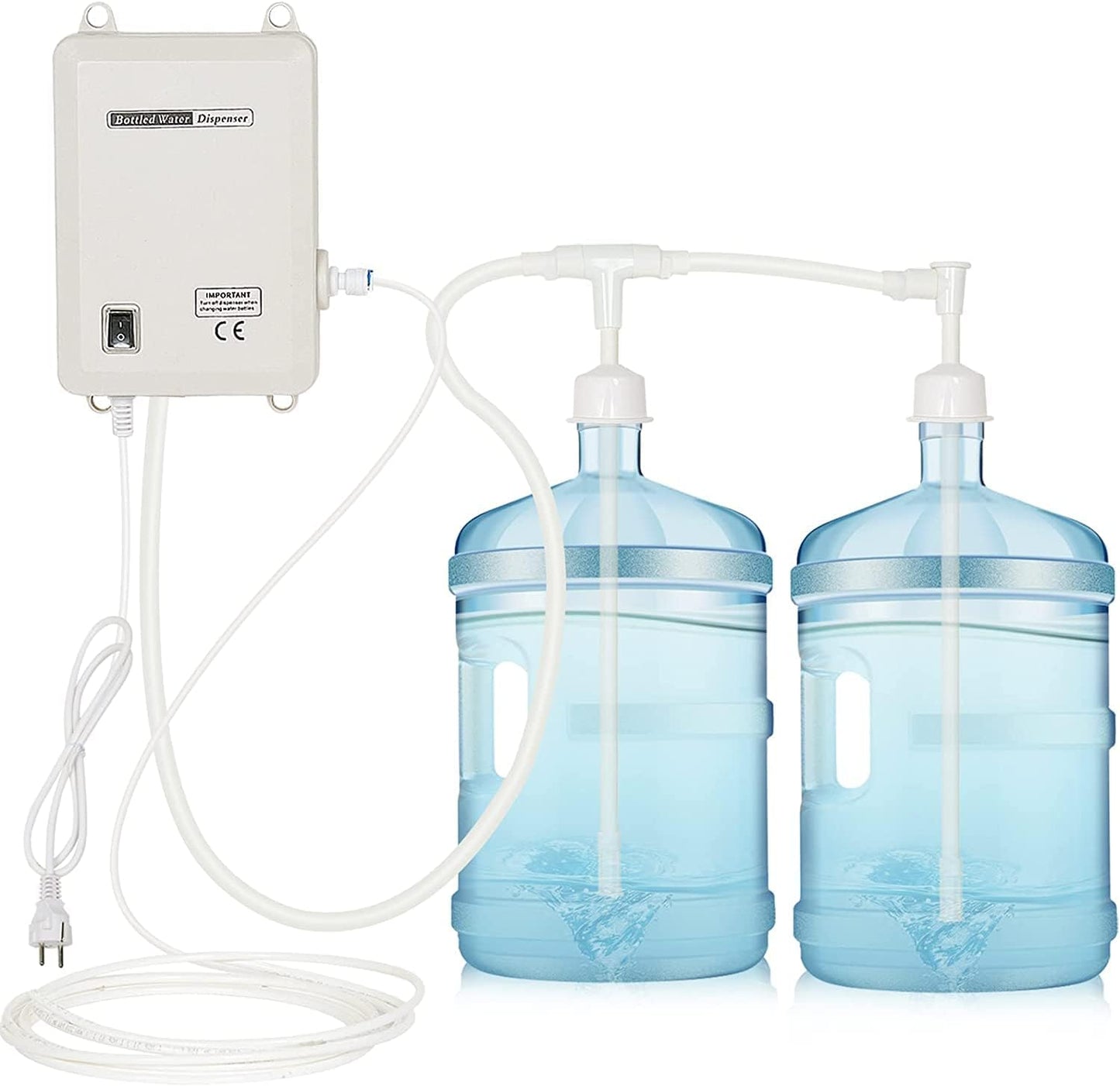 Bottle Water Dispenser Pump System, 20ft 110V AC US Plug High Flow Bottled Water Dispensering with Dual Inlet for Home Kitchen Coffee Tea Machines Water Dispenser Ice-Maker Refrigerator