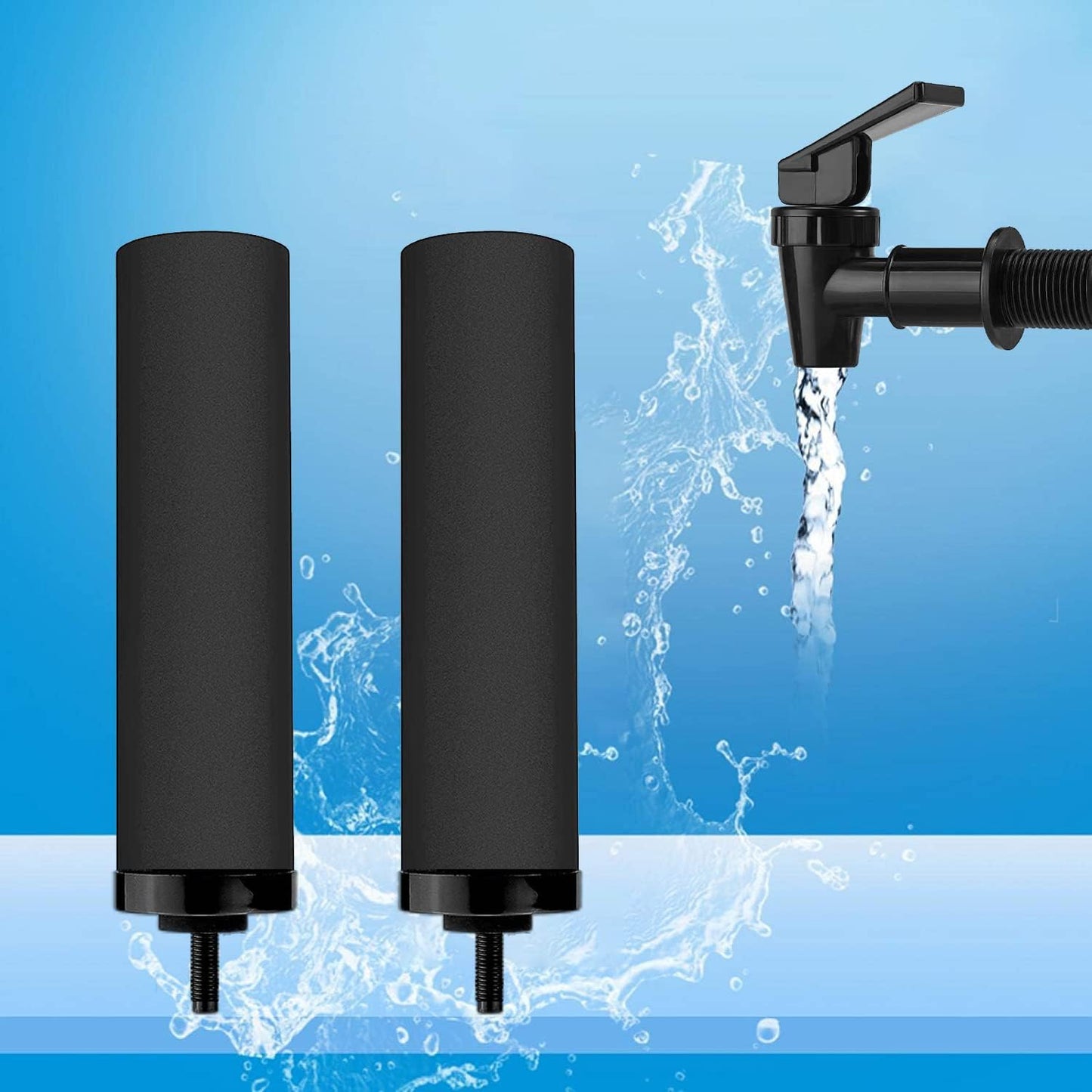 Huining 4PCS Black Filters for Purification Unit Filter Replacement Household Bucket Filtration System Gravity Water Filter System Purifier Survival