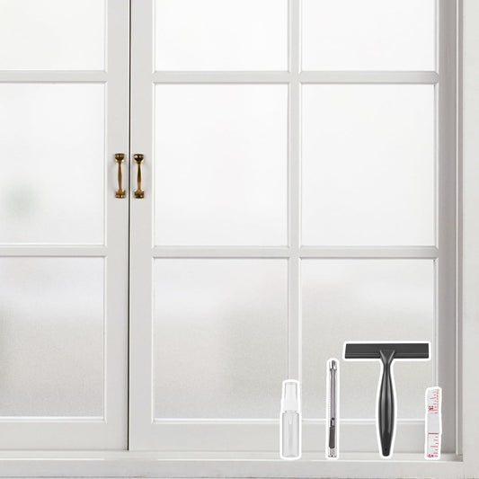 Kromapolis Window Privacy Film Frosted Glass Window Film, Heat Blocking Privacy Film for Glass Windows, Static Cling Non-Adhesive Frosting Window Stickers for Door Home (Frosted, 23.6 x 157.4 inch)