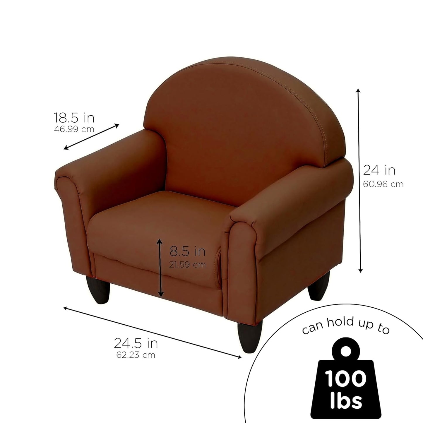 Children's Factory As We Grow Toddler Chair, Flexible Seating for Daycare or Preschool, Kids Reading Couch, Playroom Furniture, Walnut