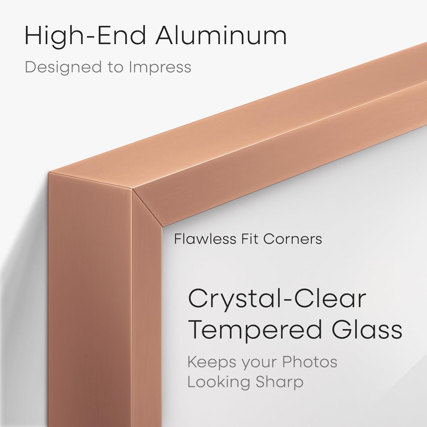 Homeforia 20x28 Frame Rose Gold, High End Metal 20x28 Poster Frames with Mat 14x22 inch Photo, 20 x 28 Rose Gold Picture Frame Matted to 14 by 22 Print, 28x20 Frame, Tempered Glass, Wall Kit, Set of 1
