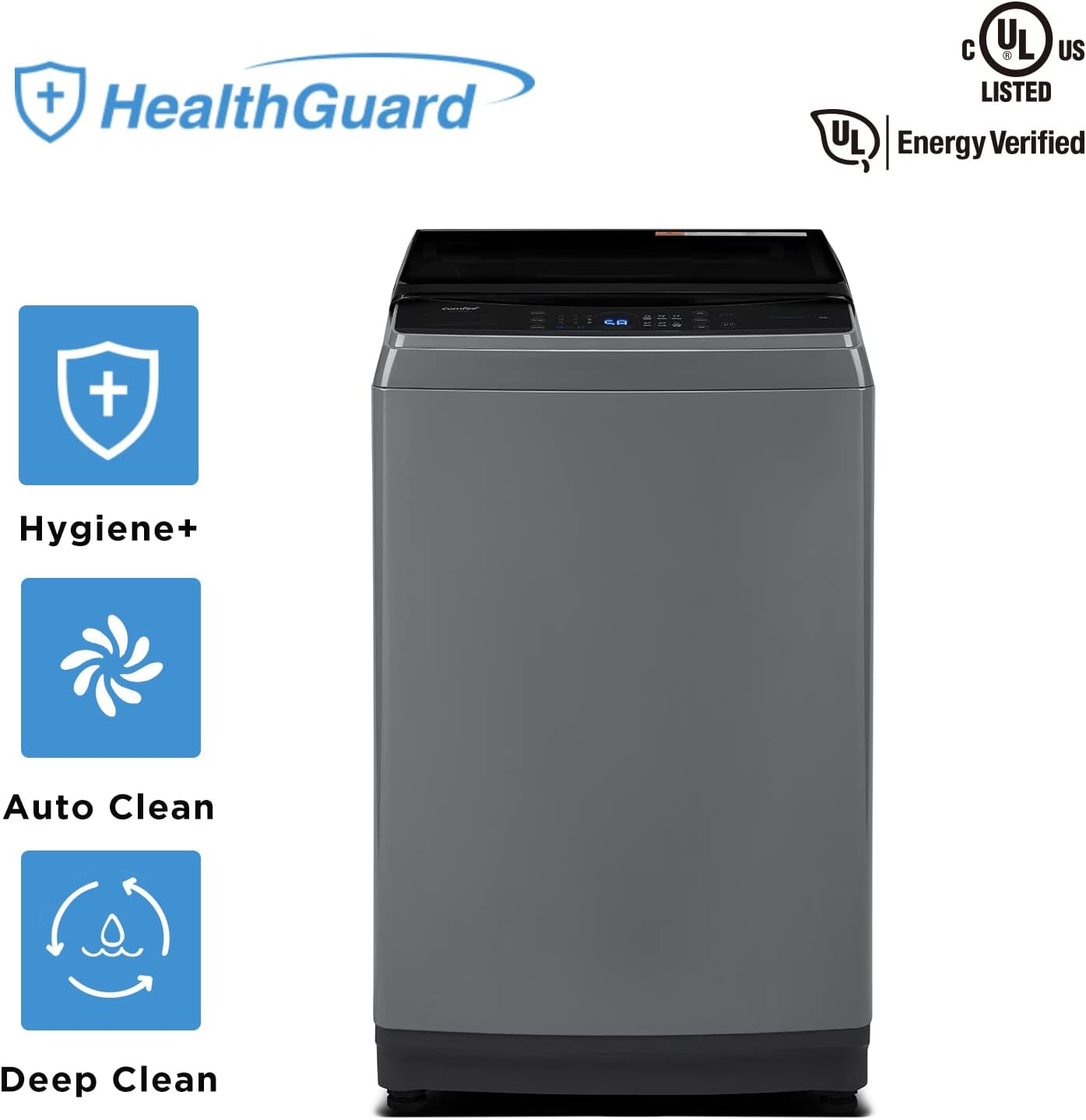 COMFEE’ Washing Machine 2.4 Cu.ft LED Portable Washing Machine and Washer Lavadora Portátil Compact Laundry, 8 Models, Environmentally Friendly, Child Lock for RV, Dorm, Apartment Magnetic Gray