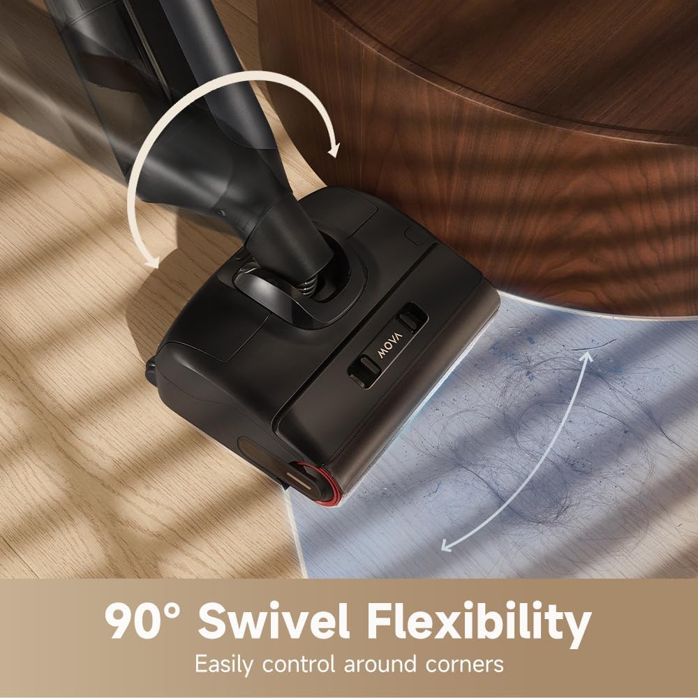 MOVA M10 Cordless Wet Dry Vacuum Cleaner 180° Lie-Flat Smart Vacuum Mop All in One for Hard Floor, 167°F Flashdry Self-Cleaning, Zero inch Dual-Edge Cleaning, 18000Pa Suction, Zero-Tangle for Pet Hair