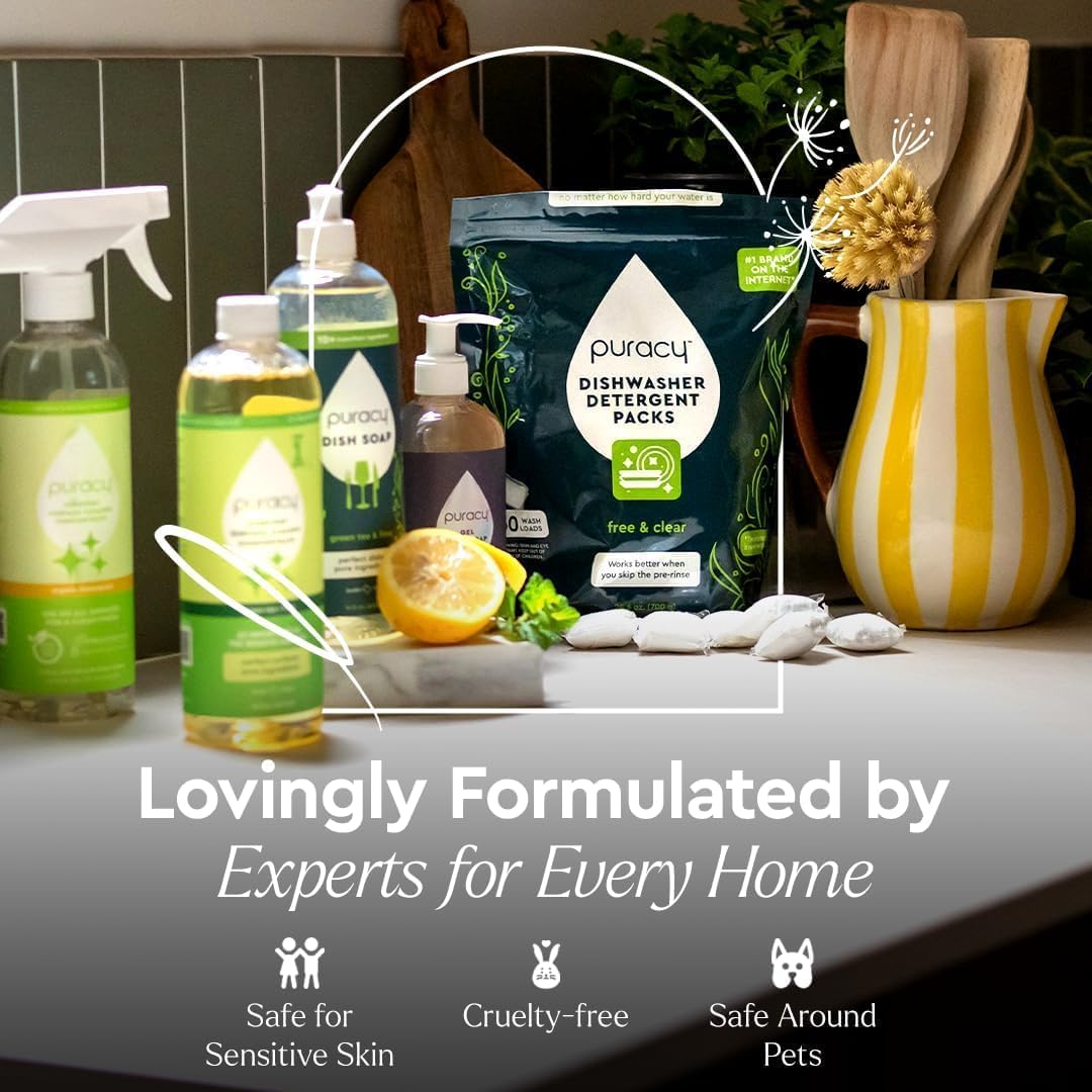 Puracy Multi-Surface Cleaner Concentrate - TikTok Trend Items, Natural All Purpose Cleaning Solution, Plant-Powered Cleaner Must Haves from TikTok Made Me Buy It (Free & Clear, 16 fl oz)