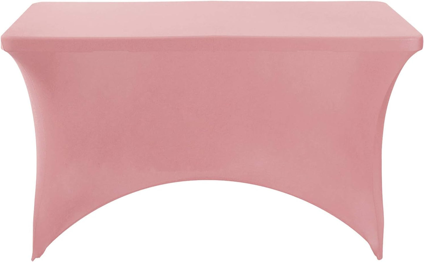 Spandex Table Cover for 4FT or 6ft or 8ft Table Universal Fitted Stretch Tablecloth for Party, Banquet, Wedding and Events-Dusty Pink