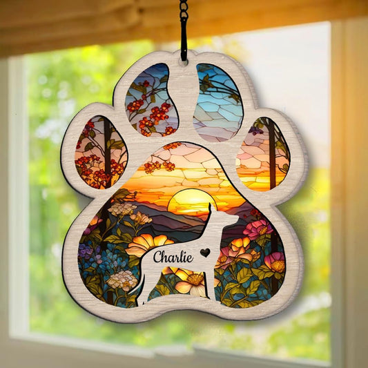Personalized Mexican Hairless Suncatcher Dog Memorial Gifts, Custom Mexican Hairless Dog Ornament Christmas Tree, Pet Remembrance Gift, Loss of Pet Sympathy Gift Suncatcher