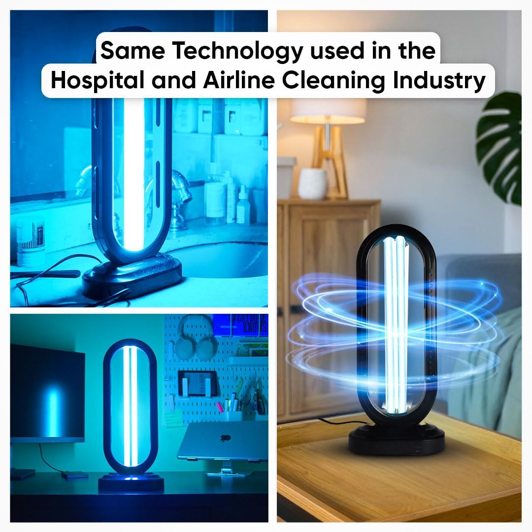 Swissklip HaloUV, Mold Remover, Home Disinfection Device, Dust Mites Remover, UV Light Sanitizer, Ultraviolet Sanitizer for Home, Room & Kitchen (HaloUV Light)