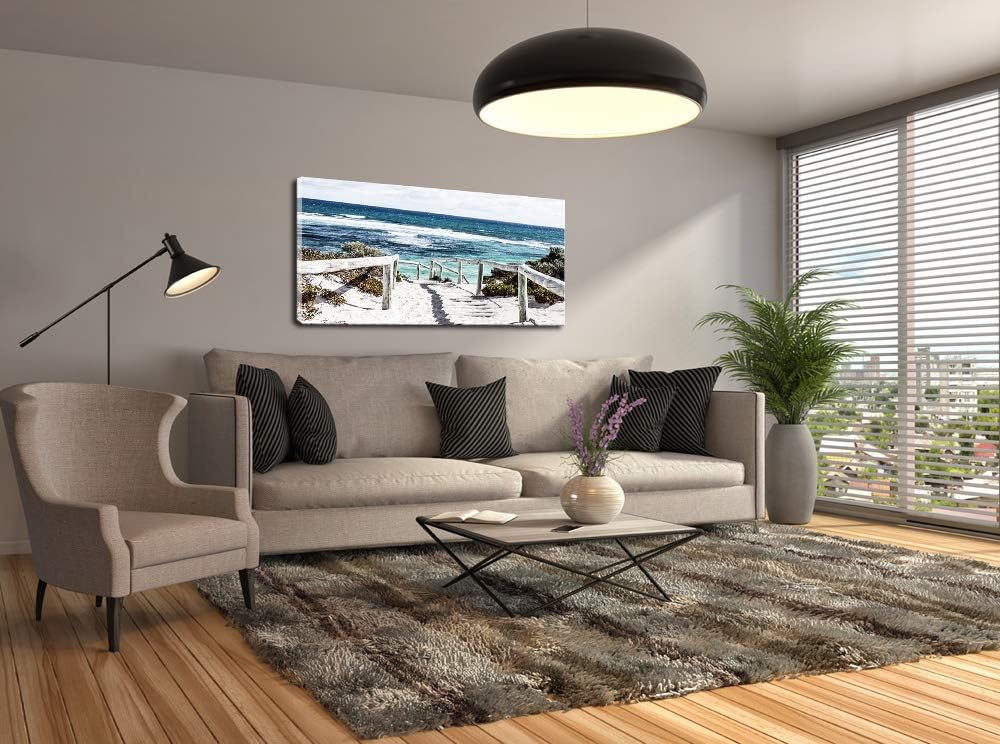 DZL Art S74250 Rottnest Island Beach Seascape Painting Sea Nature Pictures Wall Art Canvas Prints Painting Ready to Hang for Living Room Bedroom Decor Office Wall Decor Home Decoration
