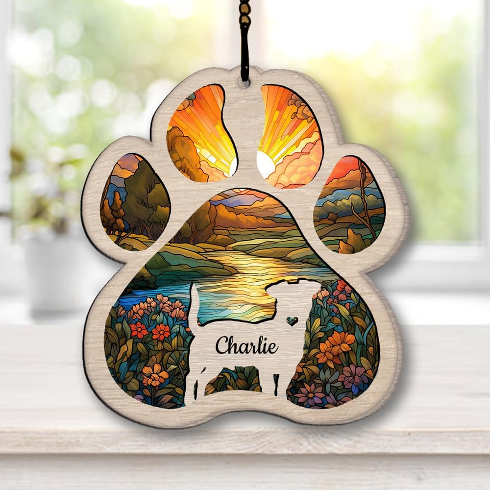 Personalized French Bulldog Suncatcher Dog Memorial Gifts, Custom French Bulldog Ornament Christmas Tree, Pet Remembrance Gift, Loss of Dog Sympathy Gift, Pets Memorial Ornament, Pet Loss Suncatcher