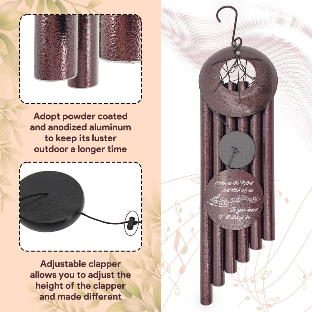 Personalized Sympathy Wind Chime, Memorial Wind Chimes for Loss of Loved One, Bereavement in Memory Wind Chimes, Sympathy Gifts in Memory of Father, Mother or a Loved One