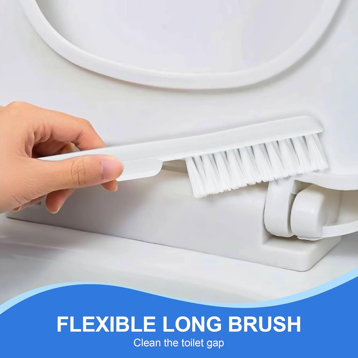 2 Pack Toilet Brush and Plunger Set, 3 in 1 Toilet Bowl Brush and Holder with Crevice Cleaning Brush Wall Mounted Household Bathroom Cleaning Tools Combo(2)
