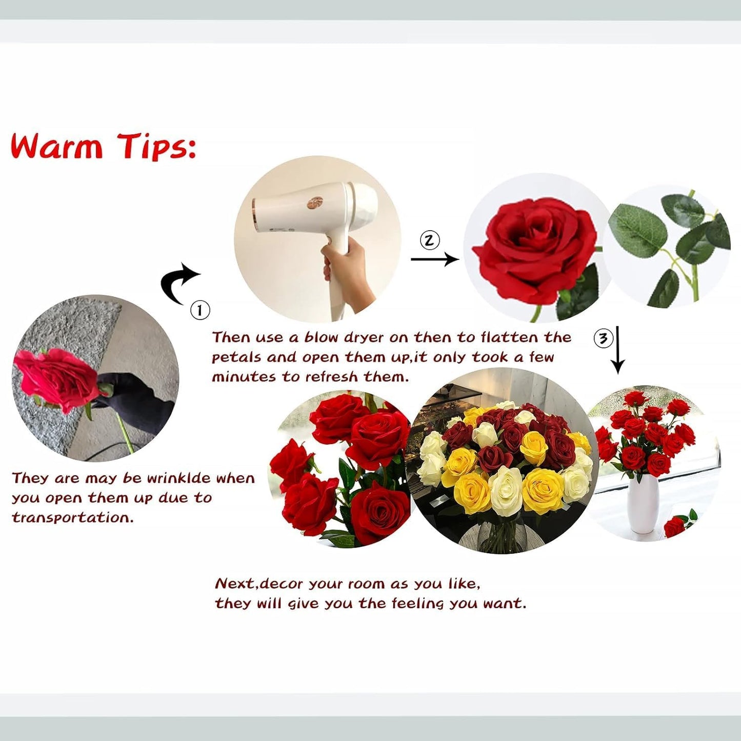 Purple Fake Roses Artificial Flowers - 10 Pcs Fake Artificial Roses Silk Flowers with Stems for Home Wedding Hotel Office Centerpiece Decor