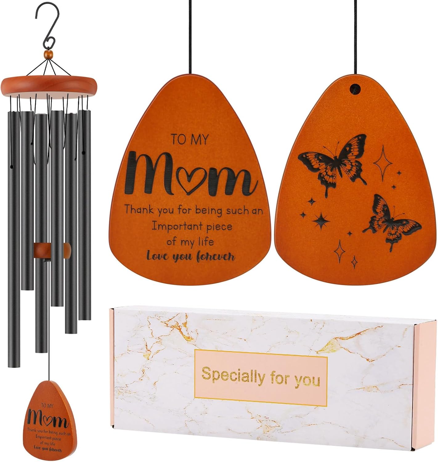 Gifts for Mom, Birthday Gifts for Mom from Daughter Son, Mother Gift for Birthday, Mothers Day, Thanksgiving, Christmas, 32 Inch Wind Chimes Gift for Home Decor