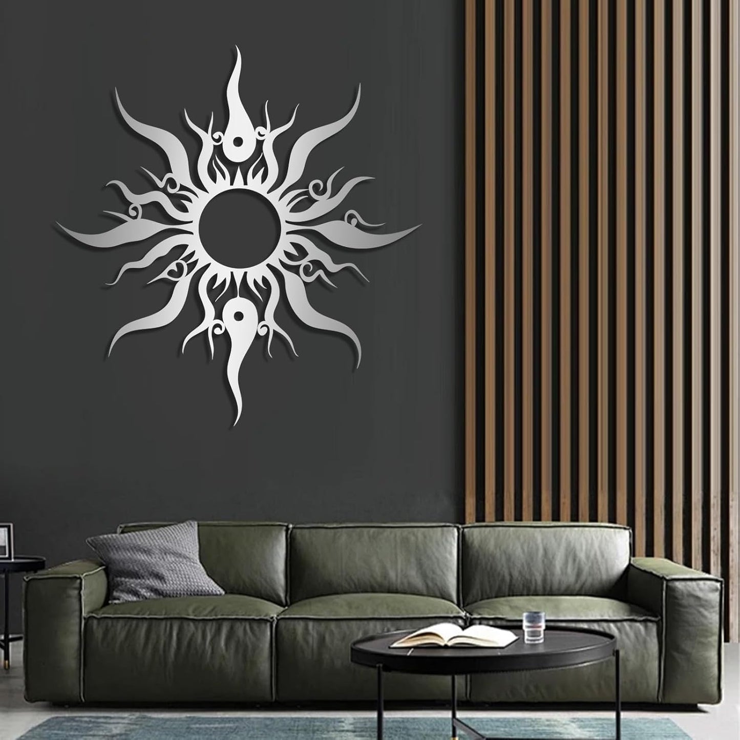 Hotuijxca Metal Wacky Sun Wall Art, Wacky Sun Metal Decor for Livingroom, Bedroom (Gold, 28"x27"/70x67cm, metal wall art)