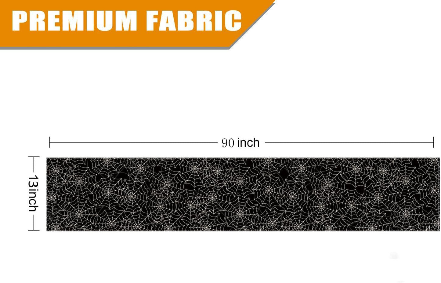 Halloween Table Runner Spider Web Black Linen Table Runners for Seasonal Holidays Indoor Outdoor Kitchen Dining Party Home Decor 13 x 90 Inch