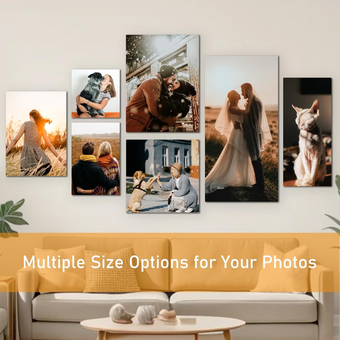 xzartdiy Custom Canvas Prints with Your Photos - Personalized Picture Print Customized Gifts for Family Home Office Wall Art Decor, Wrapped Canvas 24x24inch