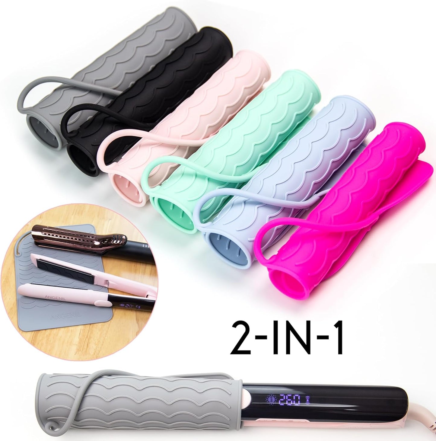 ANGENIL Heat-Resistant Silicone Mat for Hair Irons, 9 x 6.5 inch, Protecting Your Counter Safely