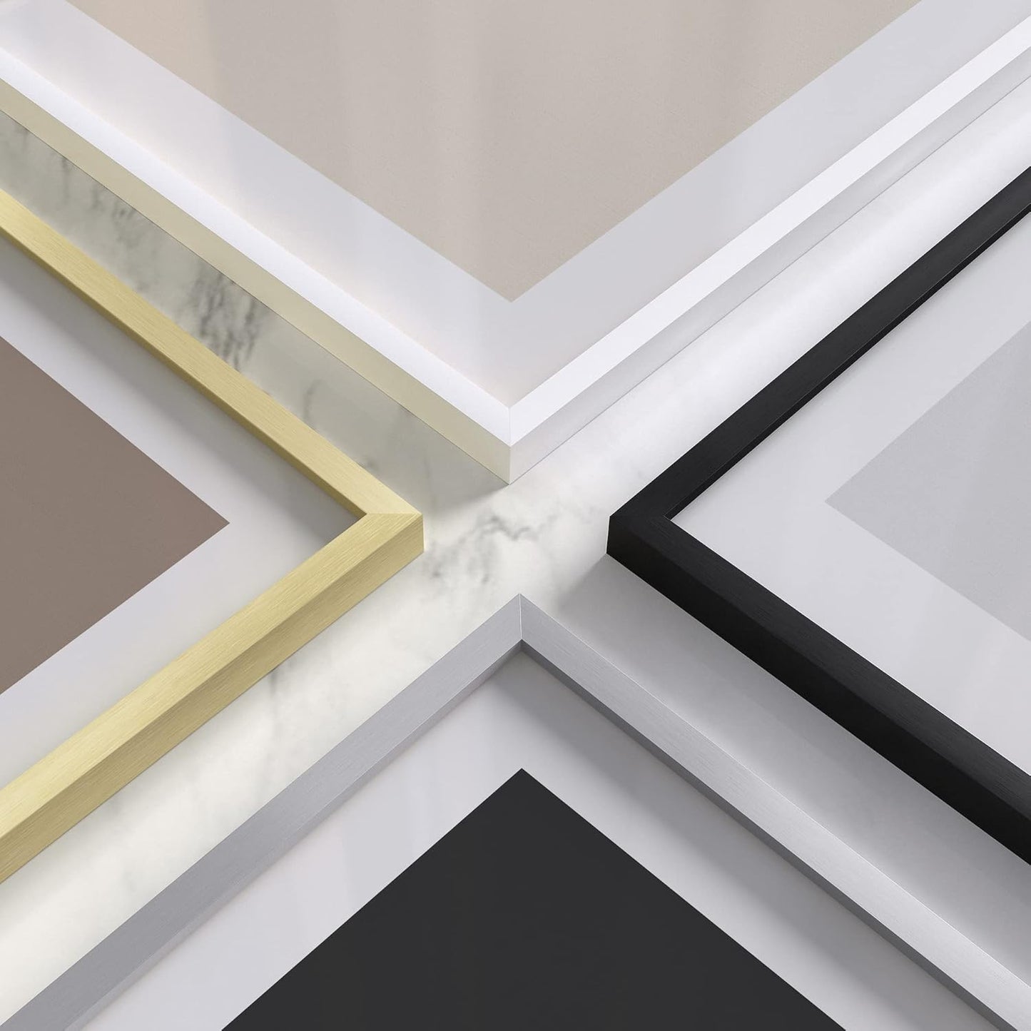 HAUS AND HUES 20x30 White Metal Picture Frames - Features Premium Aluminum, Vertical & Horizontal Hang, Shatterproof Plexiglass - Perfect for Home, Room, Office (20x30 in, White, Set of 25)