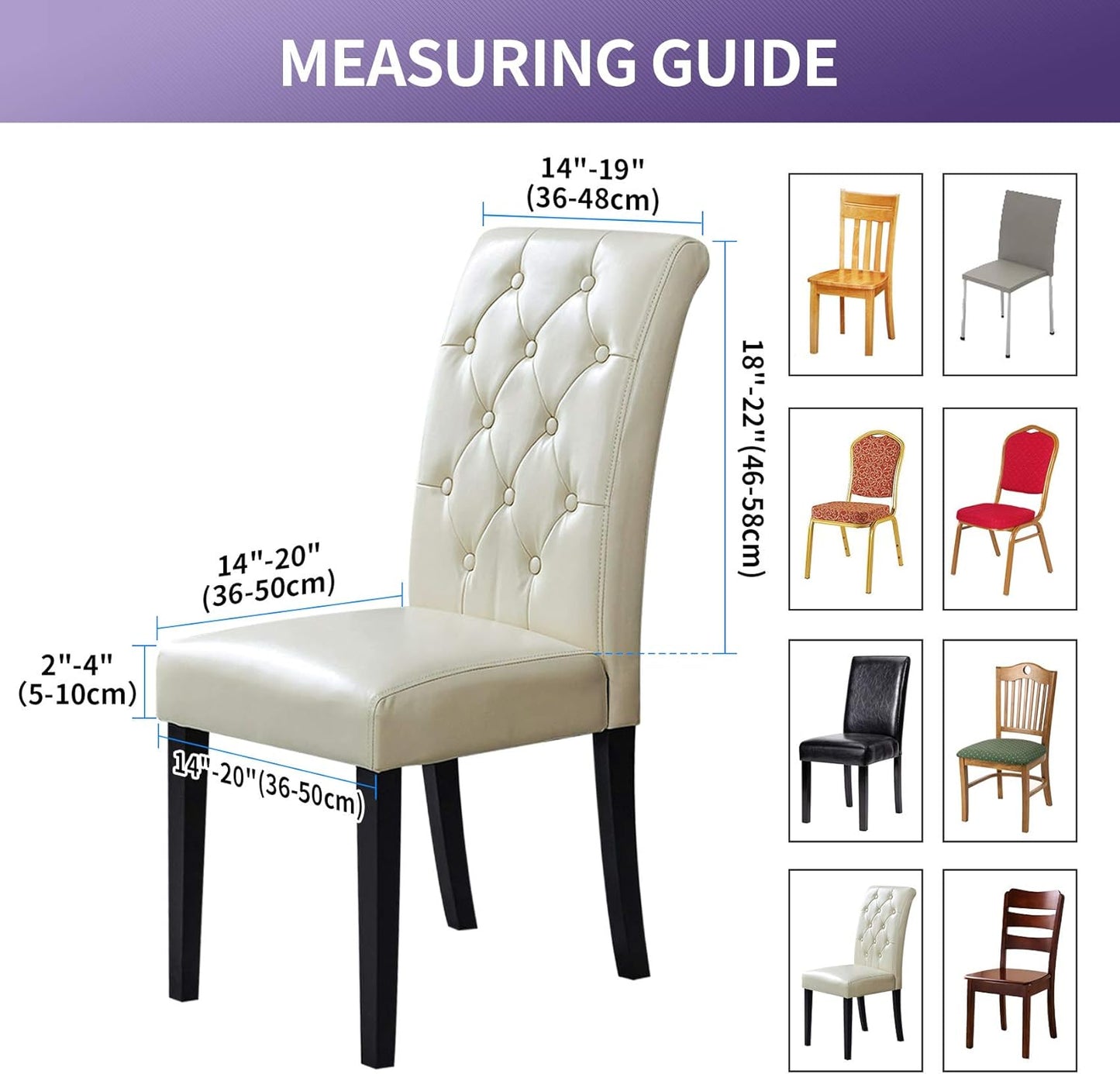 Joccun Chair Covers for Dining Room Set of 4, Dining Chair Slipcovers Stretch Dining Room Chair Covers Seat Protector,Washable Parsons Chair Cover for Home,Banquet(Turquoise,4 Pack)
