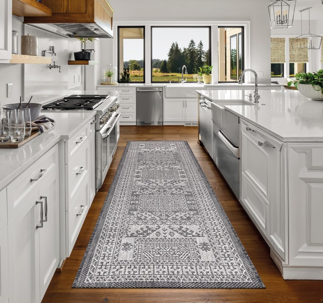 Keen Home Design Terrace Outdoor Runner Rug - 2x12 Washable Indoor/Outdoor Rug for Patio, Kitchen, Balcony, Beach, Garden, Deck and Porch, Size: 2'2"x11'10"