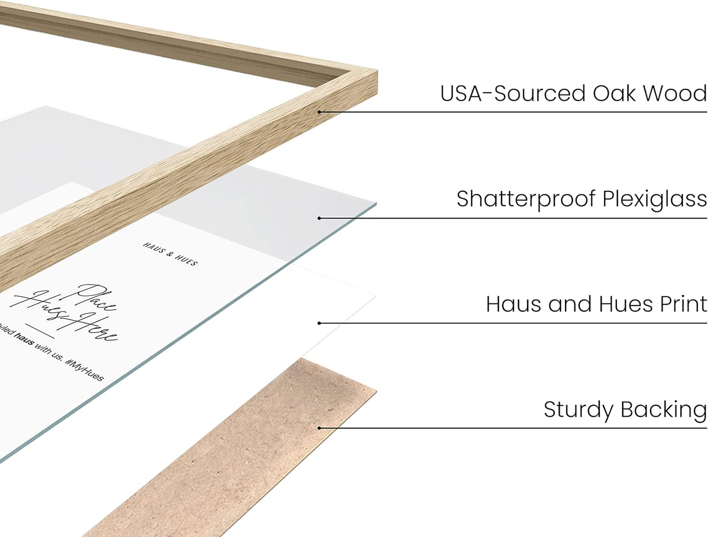 Haus and Hues 24"x36" Beige Oak Wood Frames Set of 4 - 24x36 Natural Wood Frames for Posters, 24x36 Frame Wood, 24x36 Poster Frames for Wall, 24x36 Frame Light Wood, Picture Frames 24x36 Picture Frame 24x36 Wood Frame 24x36 (Beige Oak)