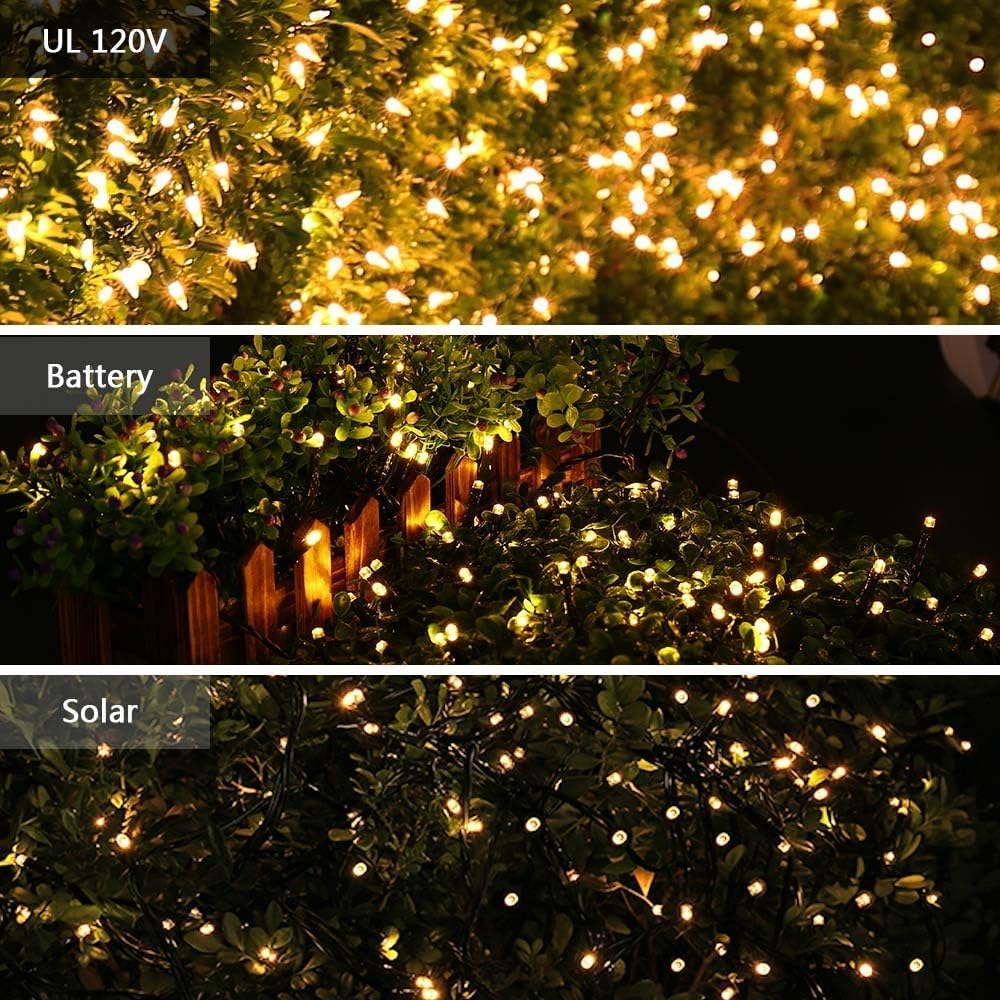 Brizled Mini Christmas Lights, 33ft 100 LED Christmas String Lights Connectable, UL Certified Energy Saving Xmas Tree Light for Indoor Outdoor Bedroom Wedding Party Xmas Tree Decoration, Warm White