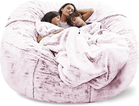 Big Huge Giant Bean Bag Chair for Adults, (No Filler) Bean Bag Chairs in Multiple Sizes and Colors Giant Foam-Filling Required- Machine Washable Covers, Double Stitched Seams (Blood red,7FT)
