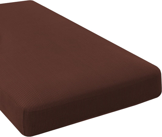H.VERSAILTEX Super Stretch Individual Chaise Cover Sectional Couch Covers for L Shaped Sofa Both Left/Right Featuring Thick Jacquard Textured Twill Fabric (1 Piece Chaise Cover, Burnt Brick)