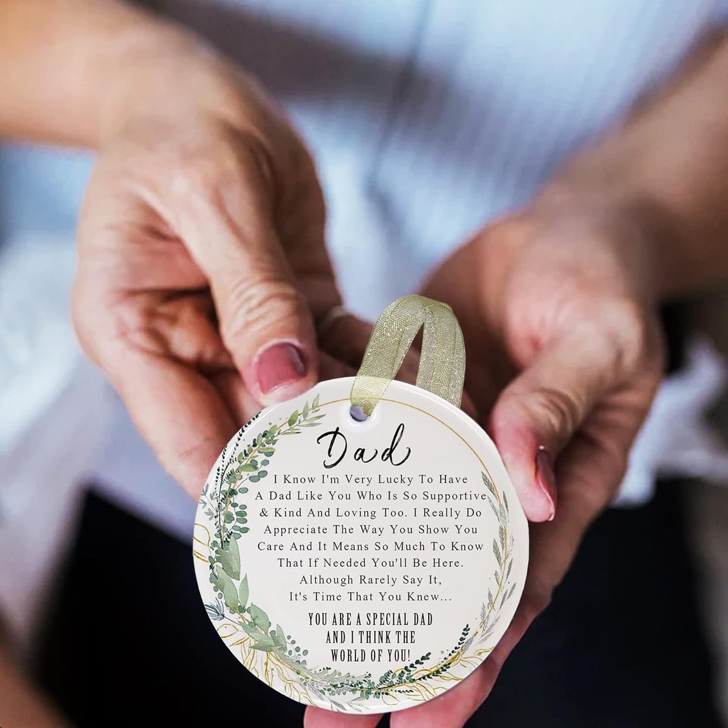 Dad Ornaments 2025 Father Ohday Best Dad Ever Gift Father Day Dournament Dad Christmas Ornament for Father from Son&Daughter Forever Ornament Father's Day Dad's Birthday (2.9"