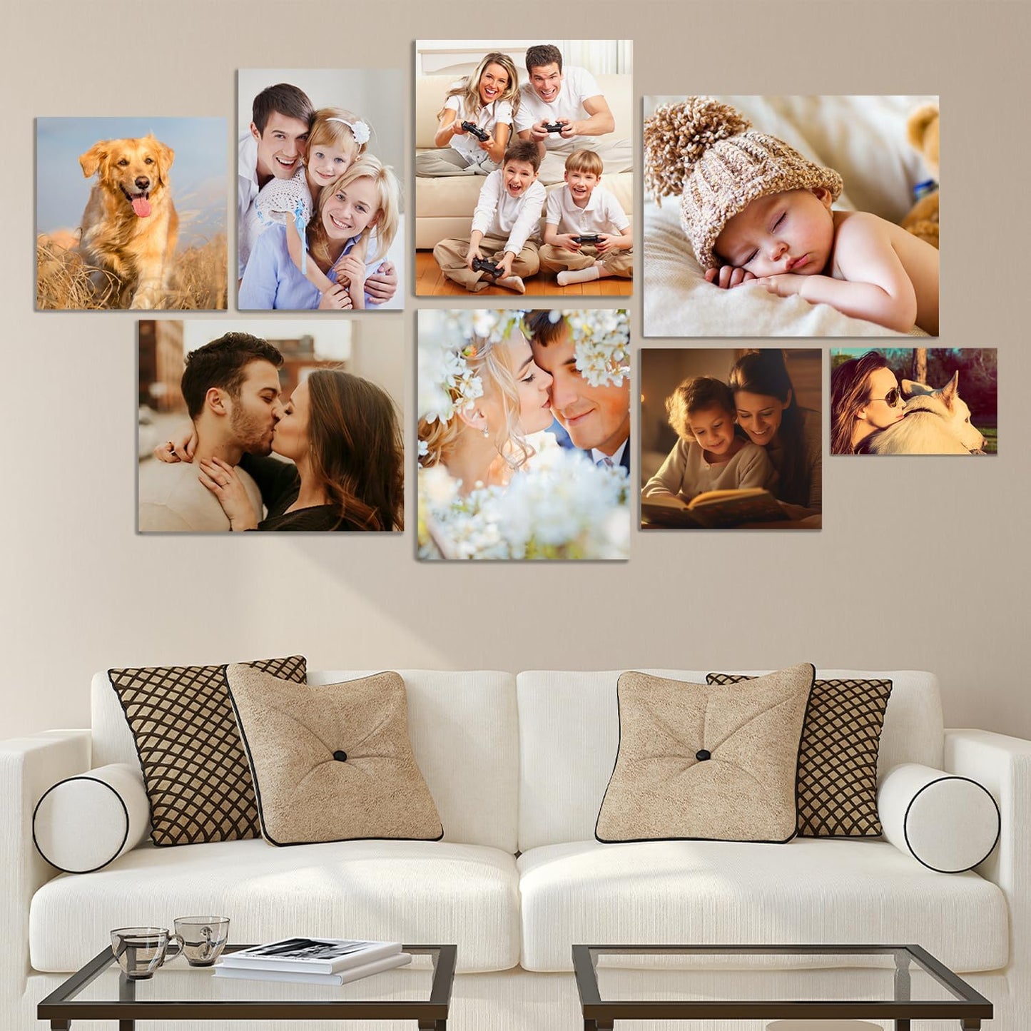 YUNART Ship Next Day - Custom Canvas Prints with Your Photos, Personalized Canvas with Pictures Print for Wall Art Bedroom, Customized Photo Gifts for Couple Men Women Mom Baby Dog Family - 24"x36"