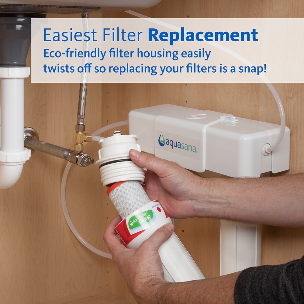 Aquasana Replacement Filter Cartridges for 3-Stage Max Flow Claryum Under Sink Water Filtration System - Filters 99% Of Chlorine - 3 Count - AQ-5300+R